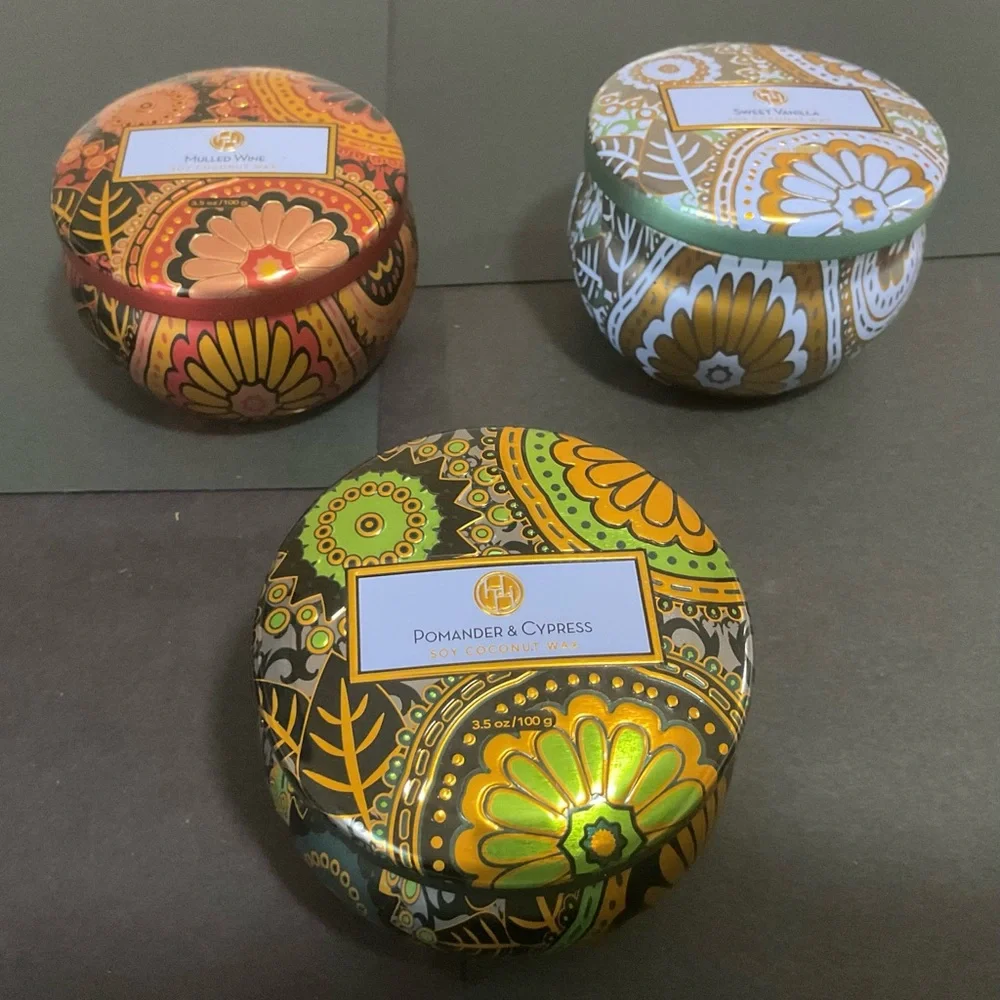 Set of 3 Scented Tin Candle -